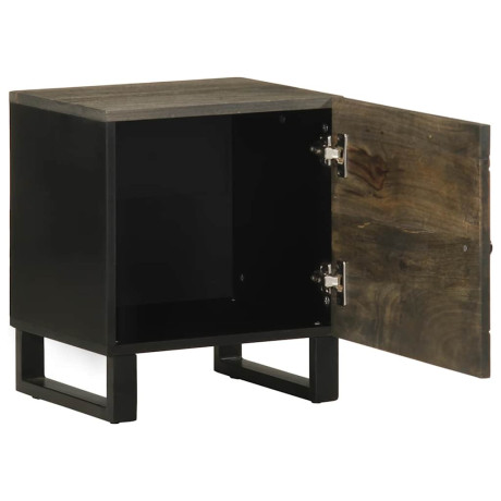 vidaXL Nachtkastjes 2 st 40x33x46 cm massief mangohout zwart afbeelding3 - 1