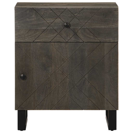 vidaXL Nachtkastje 50x33x60 cm massief mangohout zwart afbeelding3 - 1