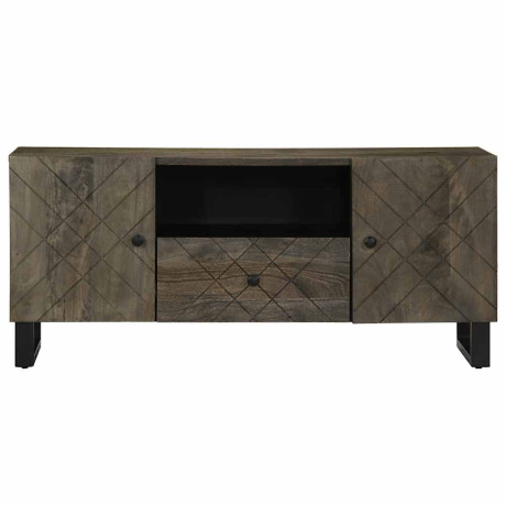 vidaXL Tv-meubel 105x33x46 cm massief mangohout zwart afbeelding3 - 1