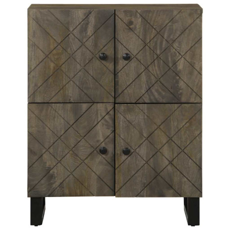 vidaXL Dressoir 60x33x75 cm massief mangohout zwart afbeelding3 - 1