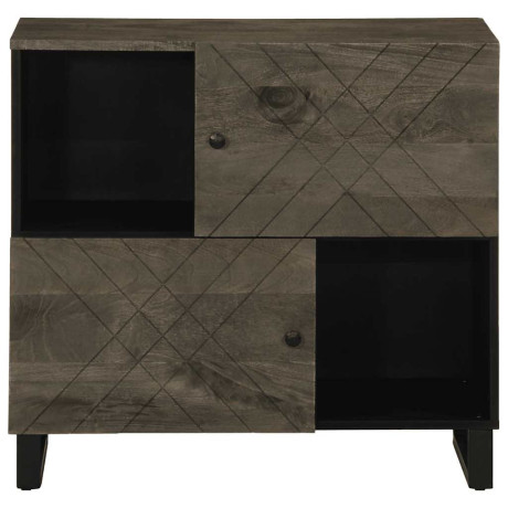 vidaXL Dressoir 80x33x75 cm massief mangohout zwart afbeelding3 - 1