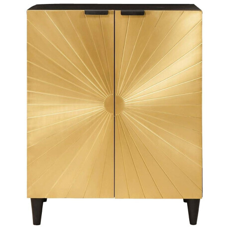 vidaXL Dressoir Zwart en Goud 60 x 33 x 75 cm massief mangohout afbeelding3 - 1