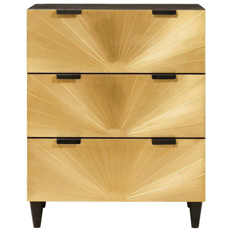 vidaXL Dressoir Zwart en Goud 60 x 33 x 75 cm massief mangohout afbeelding3 - 1