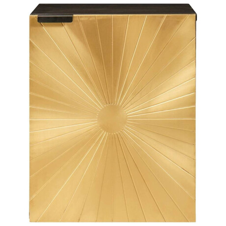 vidaXL Badkamer Kast Zwart en Goud 38 x 33 x 48 cm massief mangohout afbeelding3 - 1