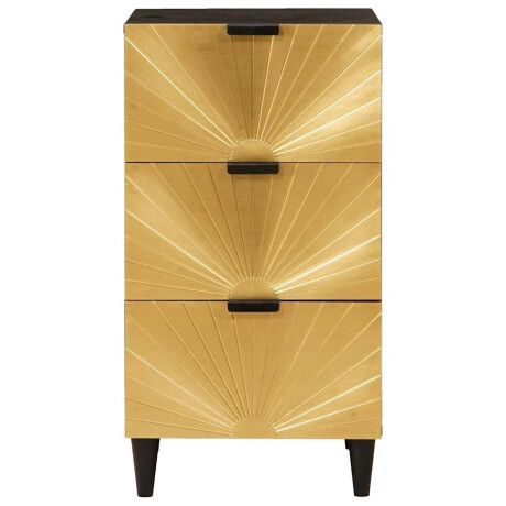 vidaXL Dressoir Zwart en Goud 40 x 33 x 75 cm massief mangohout afbeelding3 - 1
