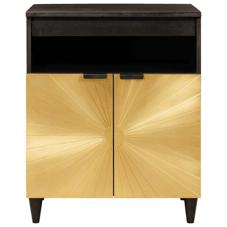 vidaXL Dressoir Zwart en Goud 60 x 33 x 75 cm massief mangohout afbeelding3 - 1
