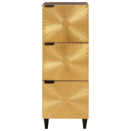 vidaXL Bijzetkast Zwart en Goud 40 x 33.5 x 110 cm massief mangohout afbeelding3 - 1