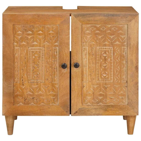 vidaXL Badkamer Kast Lichtbruin 62 x 33 x 58 cm Massief Mango Hout afbeelding3 - 1