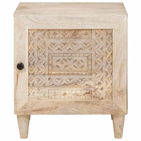 vidaXL Nachtkastje Beige 40 x 33 x 46 cm massief mangohout afbeelding3 - 1