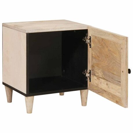 vidaXL Nachtkastje 2 pcs Beige 40 x 33 x 46 cm massief mangohout afbeelding3 - 1