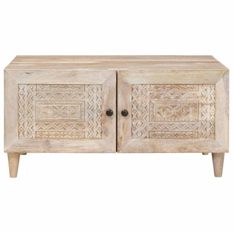 vidaXL Salontafel met opslag Beige 80 x 50 x 40 cm massief mangohout afbeelding3 - 1