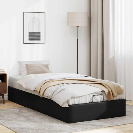 vidaXL Bedframe zonder matras 90x190 cm kunstleer zwart afbeelding3 - 1