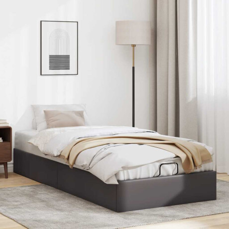 vidaXL Bedframe zonder matras 90x190 cm kunstleer grijs afbeelding3 - 1