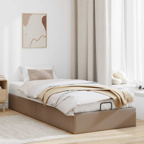 vidaXL Bedframe zonder matras 90x190 cm kunstleer cappuccinokleurig afbeelding3 - 1