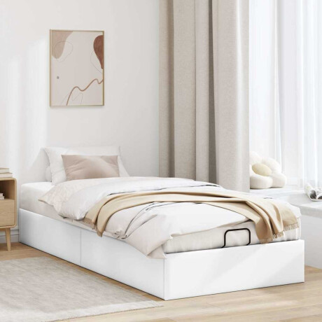 vidaXL Bedframe zonder matras 100x200 cm kunstleer wit afbeelding3 - 1