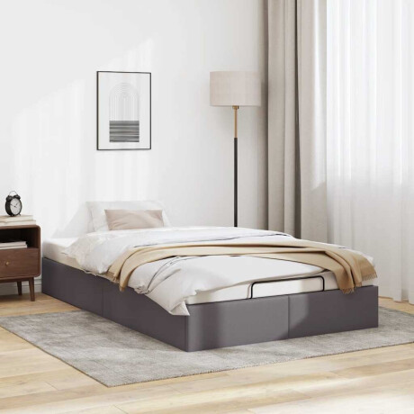 vidaXL Bedframe zonder matras 120x190 cm kunstleer grijs afbeelding3 - 1