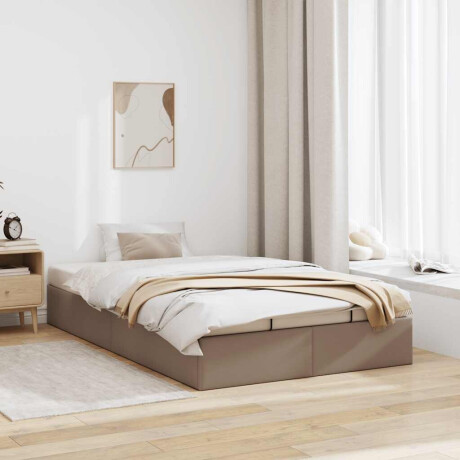 vidaXL Bedframe zonder matras 120x200 cm kunstleer cappuccinokleurig afbeelding3 - 1