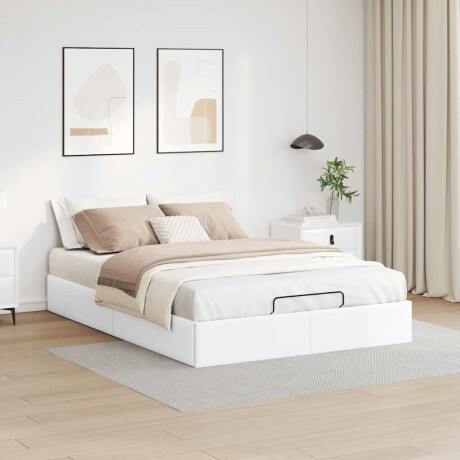 vidaXL Bedframe zonder matras 140x190 cm kunstleer wit afbeelding3 - 1