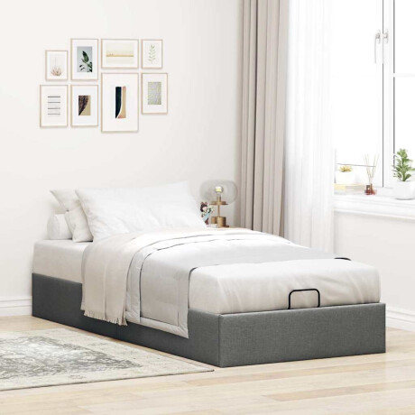 vidaXL Bedframe zonder matras 90x190 cm stof donkergrijs afbeelding3 - 1