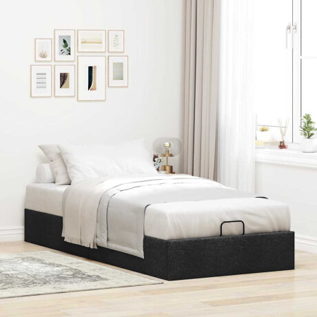 vidaXL Bedframe zonder matras 90x190 cm stof zwart afbeelding3 - 1