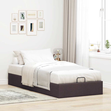 vidaXL Bedframe zonder matras 90x190 cm stof donkerbruin afbeelding3 - 1
