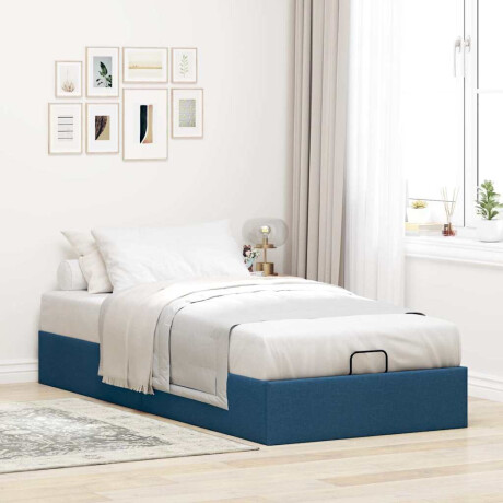 vidaXL Bedframe zonder matras 90x190 cm stof blauw afbeelding3 - 1