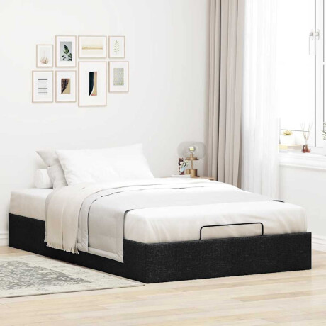 vidaXL Bedframe zonder matras 120x190 cm stof zwart afbeelding3 - 1