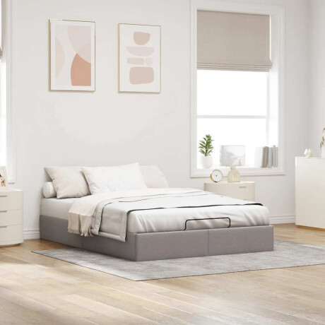 vidaXL Bedframe zonder matras 140x190 cm stof taupe afbeelding3 - 1