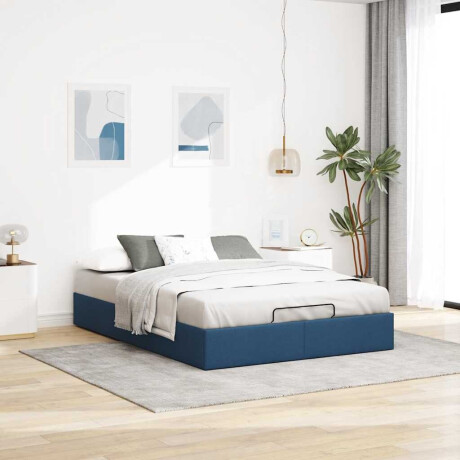 vidaXL Bedframe zonder matras 140x190 cm stof blauw afbeelding3 - 1