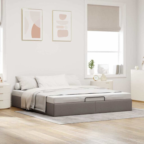 vidaXL Bedframe zonder matras 160x200 cm stof taupe afbeelding3 - 1
