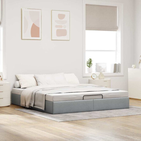 vidaXL Bedframe zonder matras 200x200 cm stof lichtgrijs afbeelding3 - 1
