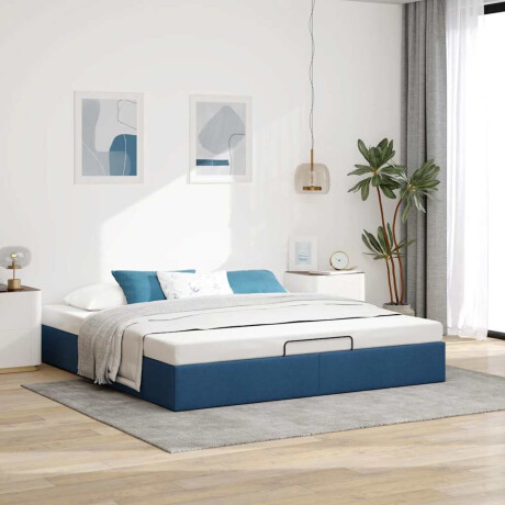 vidaXL Bedframe zonder matras 200x200 cm stof blauw afbeelding3 - 1