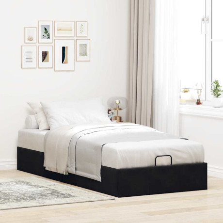 vidaXL Bedframe zonder matras 90x200 cm fluweel zwart afbeelding3 - 1