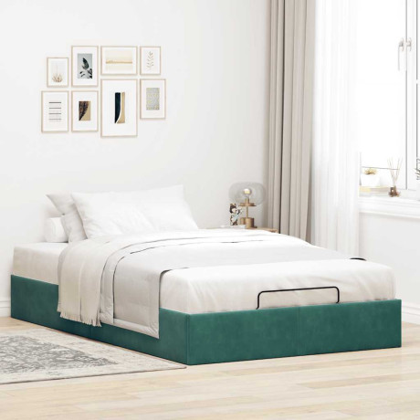 vidaXL Ottoman bedframe zonder matras 120x200 cm fluweel donkergroen afbeelding3 - 1