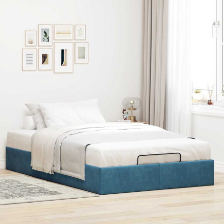 vidaXL Bedframe zonder matras 120x200 cm fluweel donkerblauw afbeelding3 - 1