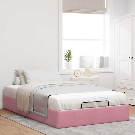 vidaXL Bedframe zonder matras 120x200 cm fluweel roze afbeelding3 - 1