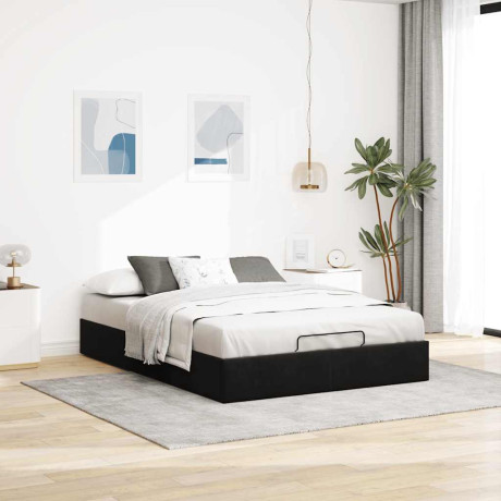 vidaXL Ottoman bedframe zonder matras 140x190 cm fluweel zwart afbeelding3 - 1