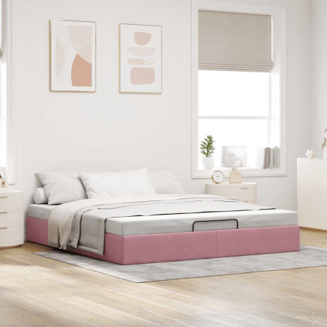 vidaXL Bedframe zonder matras 180x200 cm fluweel roze afbeelding3 - 1