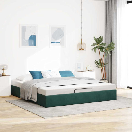 vidaXL Ottoman bedframe zonder matras 200x200 cm fluweel donkergroen afbeelding3 - 1