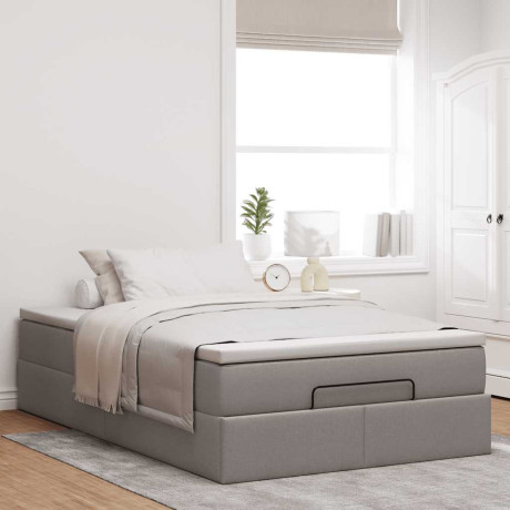 vidaXL Bedframe met matras 120x190 cm stof taupe afbeelding3 - 1