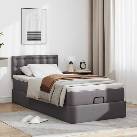 vidaXL Ottomaanse bed met matras 90x190cm kunstleer grijs afbeelding3 - 1