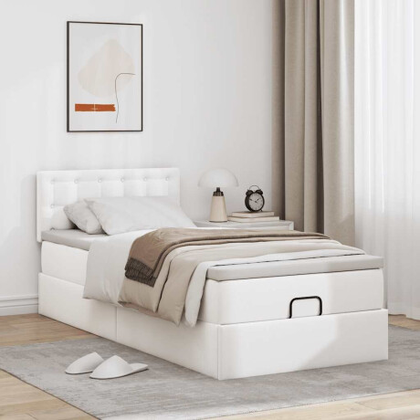 vidaXL Ottomaanse bed met matras 90x200cm kunstleer wit afbeelding3 - 1