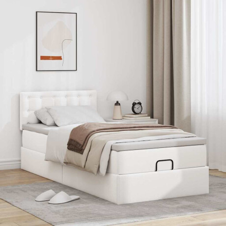 vidaXL Ottomaanse bed met matras 100x200cm kunstleer wit afbeelding3 - 1