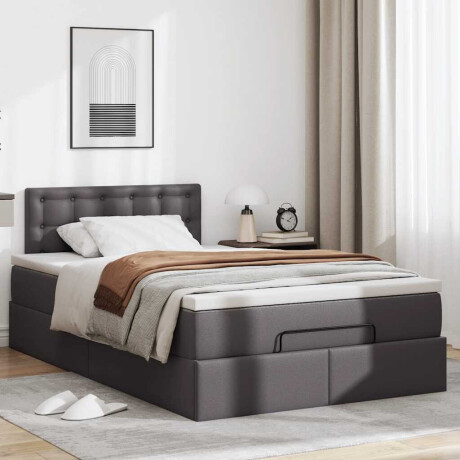 vidaXL Ottoman bed met matras 120x190 cm kunstleer grijs afbeelding3 - 1