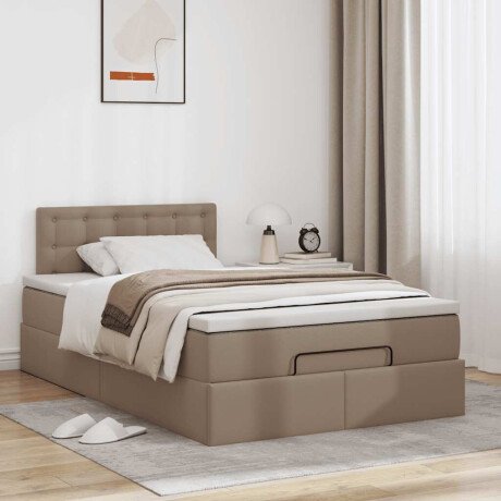 vidaXL Ottoman bed met matras 120x190 cm kunstleer cappuccinokleurig afbeelding3 - 1