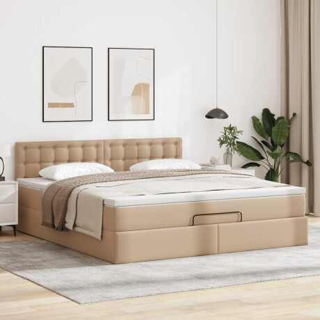 vidaXL Ottoman bed met matras 140x200cm kunstleer cappuccinokleurig afbeelding3 - 1