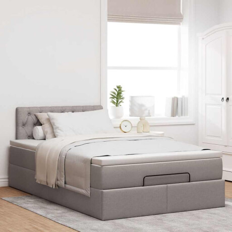 vidaXL Ottoman bed met matras 120x190 cm stof taupe afbeelding3 - 1