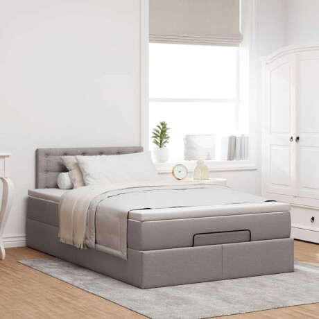 vidaXL Ottoman bed met matras 120x190 cm stof taupe afbeelding3 - 1