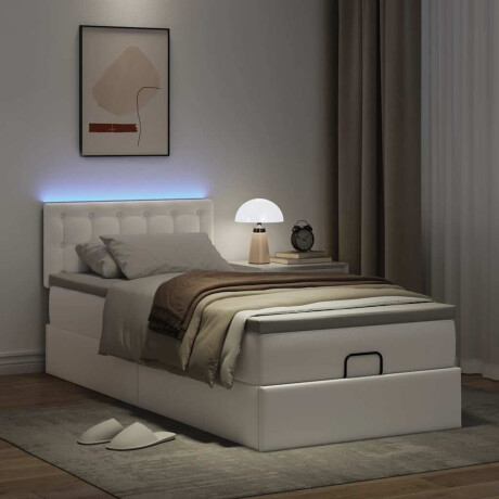 vidaXL Ottoman bed met matrassen en LED's 80x200cm kunstleer afbeelding3 - 1