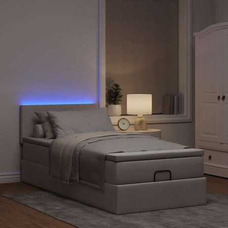 vidaXL Ottoman bed met matras en LED's 80x200cm stof taupe afbeelding3 - 1